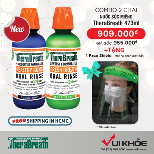 Sản phẩm TheraBreath 24-Hour Healthy Gums Oral Rinse w/Added CPC (combo 2 chai)