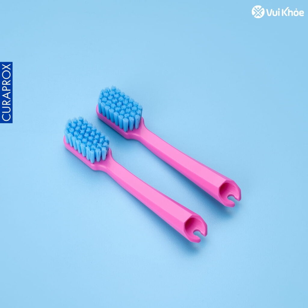 Bộ 2 đầu thay cho bàn chải răng Curaprox CS 5460 Travel Set Hồng nhạt