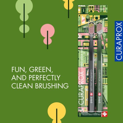 Bộ 2 bàn chải Curaprox CS 5460 Ultra Soft RECYCLED – bản đặc biệt