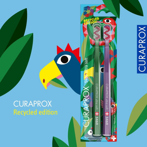 Bộ 2 bàn chải Curaprox CS 5460 Ultra Soft RECYCLED – bản đặc biệt