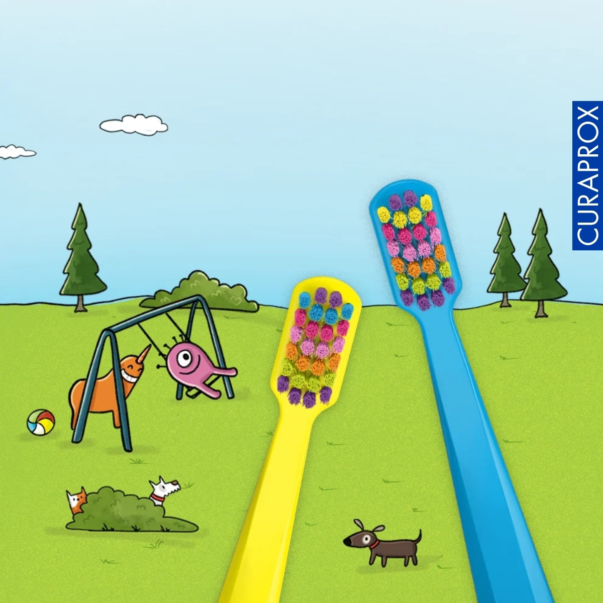 Curaprox CS Kids bản đặc biệt 2025 – Bộ 2 bàn chải cho bé 4 12 tuổi