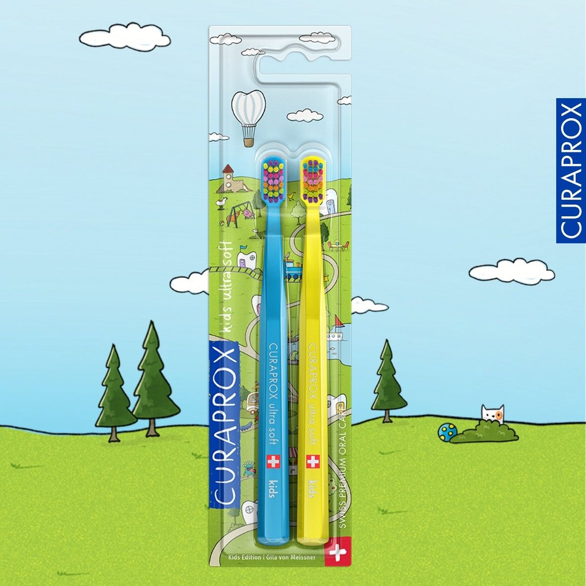 Curaprox CS Kids bản đặc biệt 2025 – Bộ 2 bàn chải cho bé 4-12 tuổi