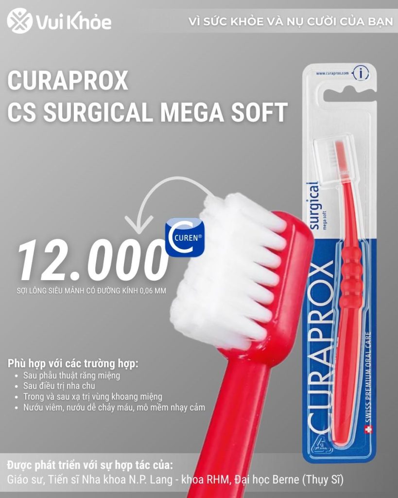 Care & Share – Curaprox CS Surgical Mega Soft | Bàn chải chuyên biệt cho nướu tổn thương – Được phát triển cùng chuyên gia Nha Khoa từ Đại Học Berne